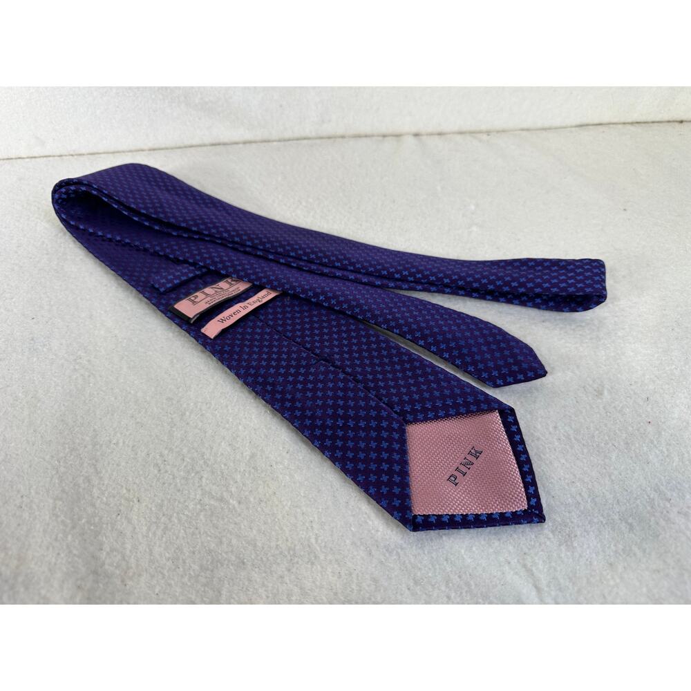 Thomas Pink Purple Basketweave Men's Textured 100% Silk Tie